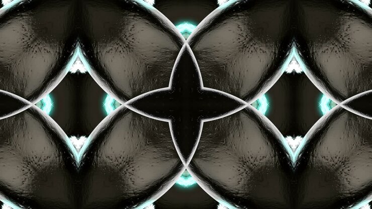 Looped Abstract ornate decorative background. 3d Kaleidoscope or mandala.