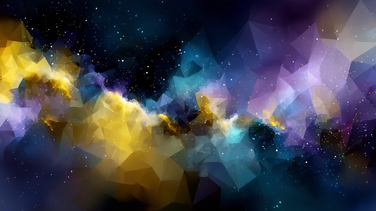 A Stunning Cosmic Scene: Explore the Beauty of Abstract Space with Vivid Colors, Starry Depths, and a Mesmerizing Nebula in This Dynamic Digital Art Composition