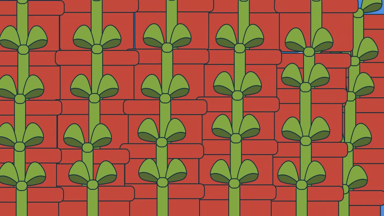 animación de regalos sobre la nieve que cae en navidad