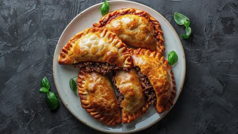 primer plano de deliciosas empanadas en un plato