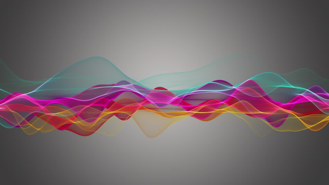 천천히 움직이는 입자 파동 물체와 함께 환상적인 애니메이션, 4096x2304 루프 4k