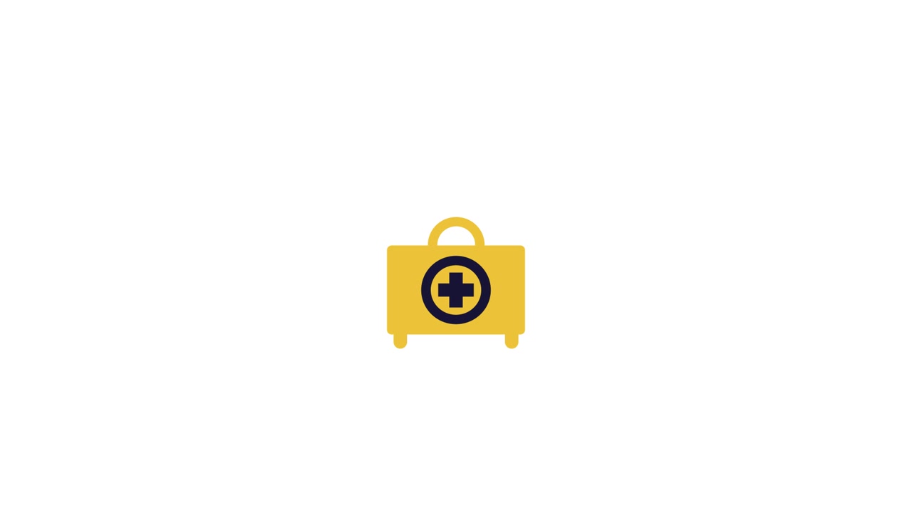 Yellow First Aid Kit Icon Animation