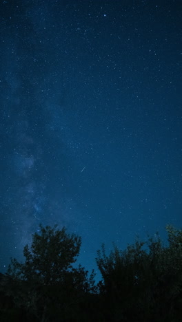 vertical time lapse of the night sky with the milky way