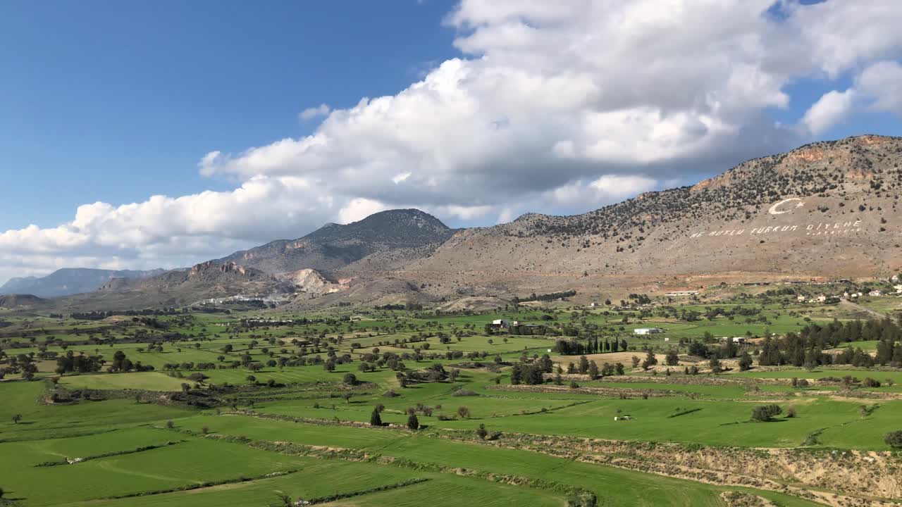 The large TRNC flag found in the Beşparmak Mountains of Northern Cyprus