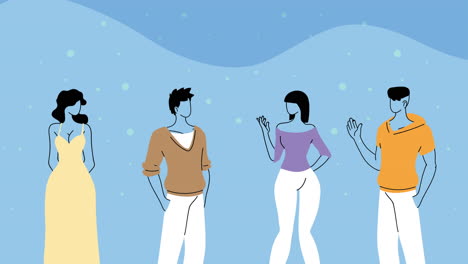 personajes animados de grupos de jóvenes