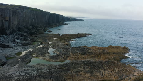 aerial view of the cliffs at ailladie located in the burren on the west coast of ireland