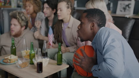 friends watching a basketball game