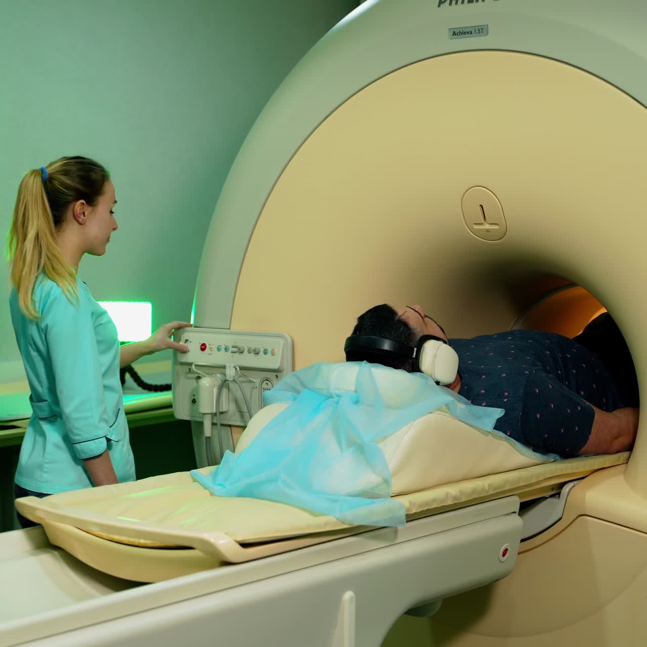 Patient undergoing MRI