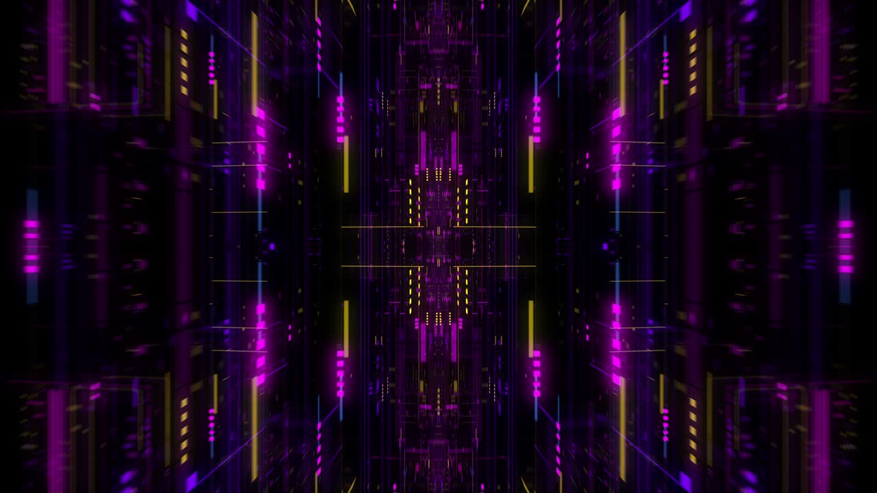 Unità di elaborazione centrale futuristica volante. Loop / Rendering 3D