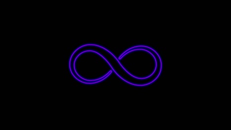 animated infinity symbol with a neon glow. abstract neon glowing infinity. on a black background.