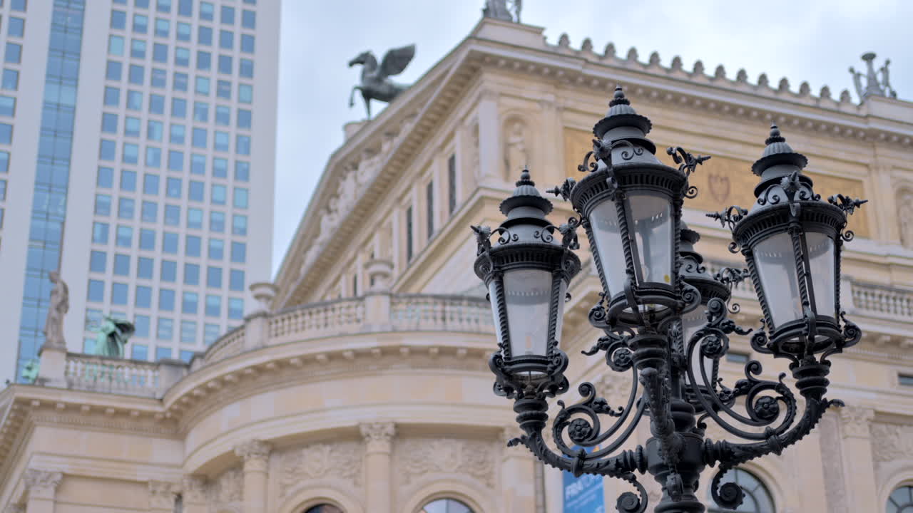 The facade of Alte Oper concert hall in Frankfurt, Germany