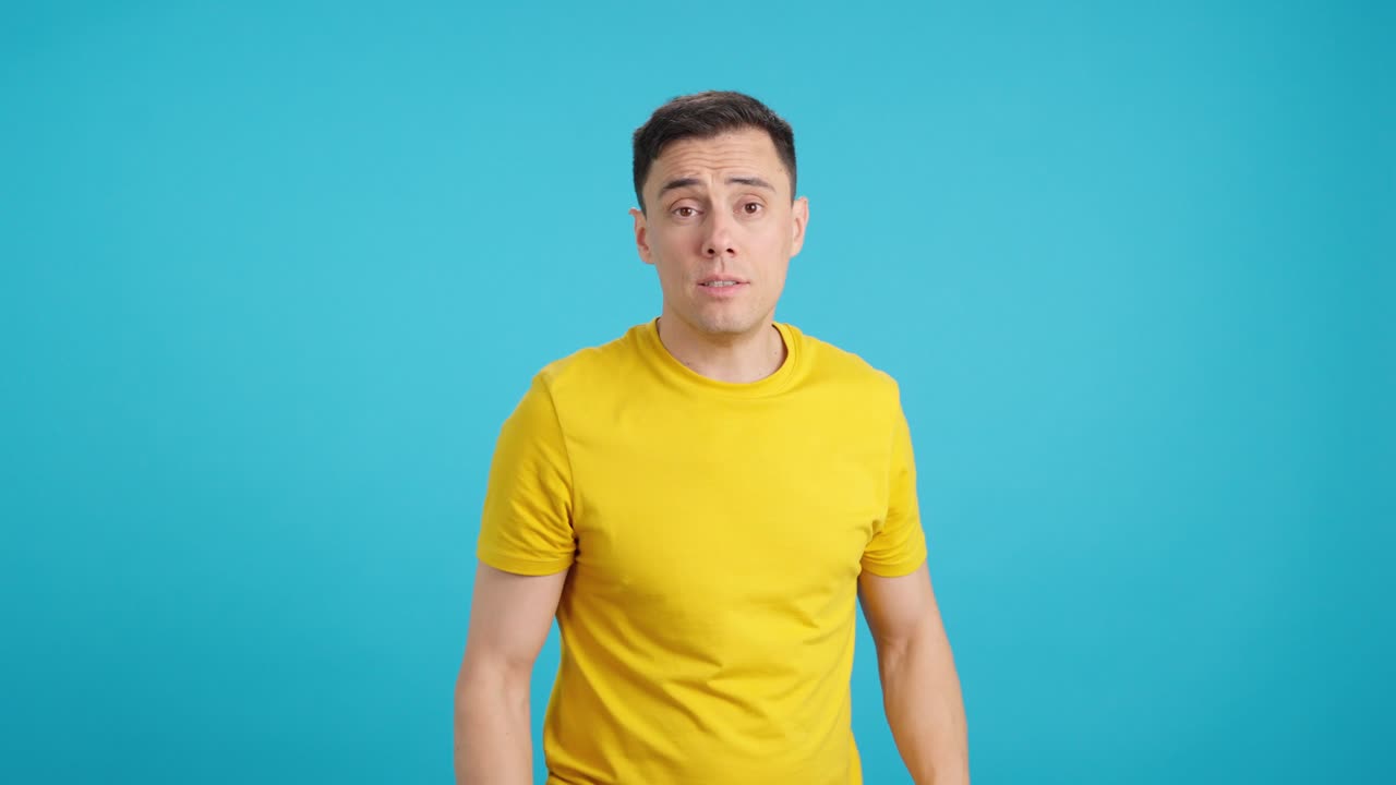 Man with pleading expression