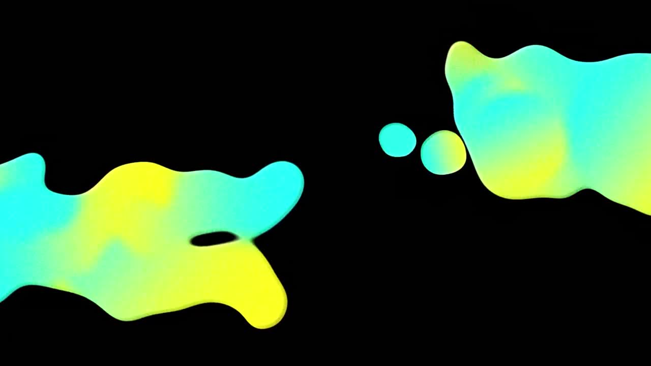 Animation of moving shapes over black background
