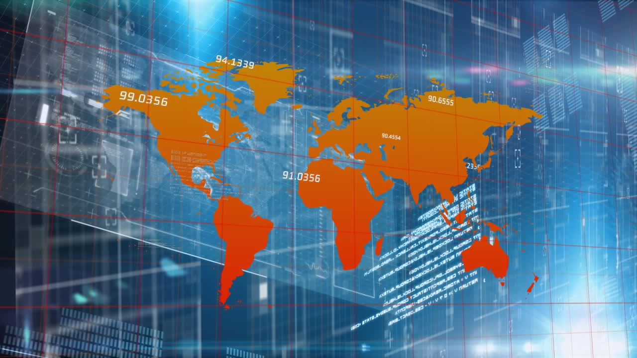 animación del mapa del mundo y procesamiento de datos