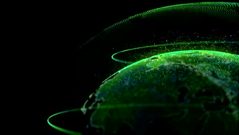 digital earth rotating global network concept 3d animation 4k