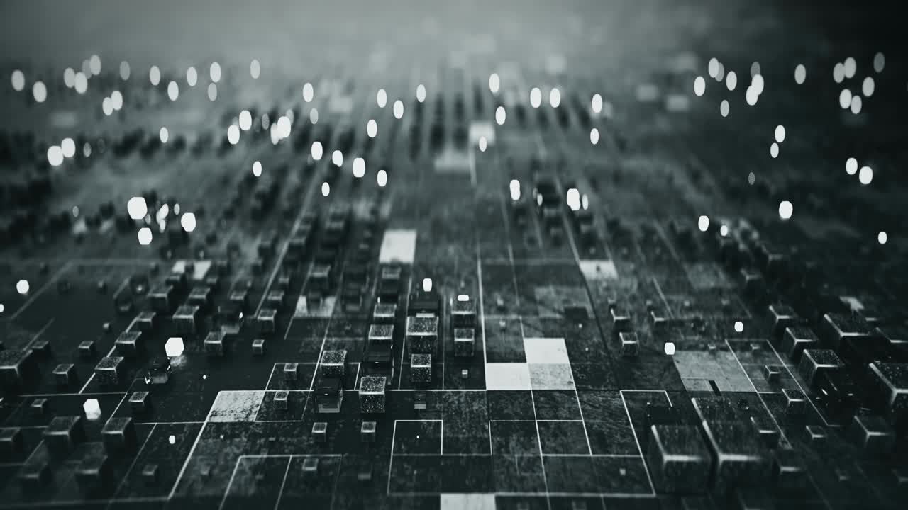 Futuristic sci-fi surface with cubes loopable 3D render animation