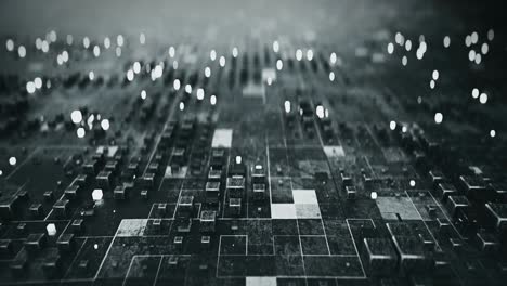 futuristic sci-fi surface with cubes loopable 3d render animation
