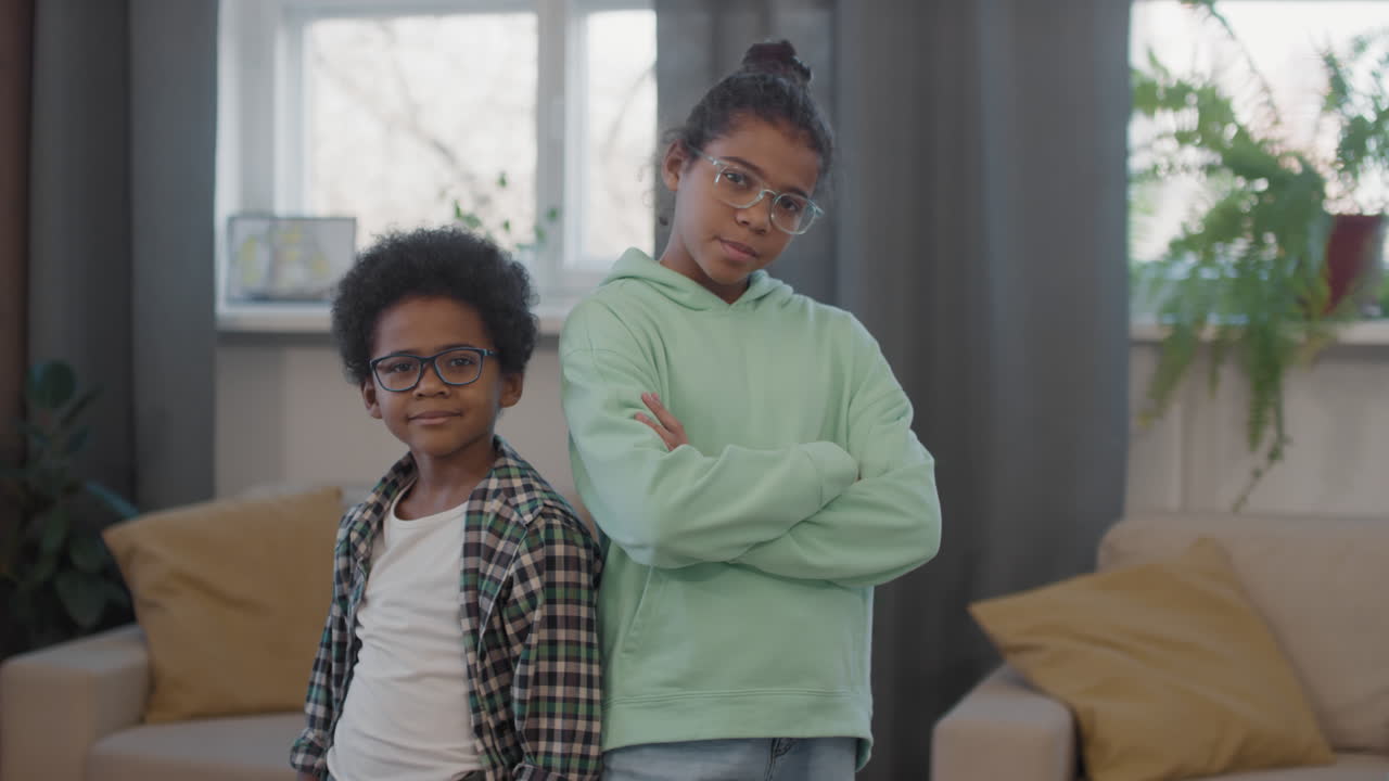 Portrait Of Afro Siblings In Glasses