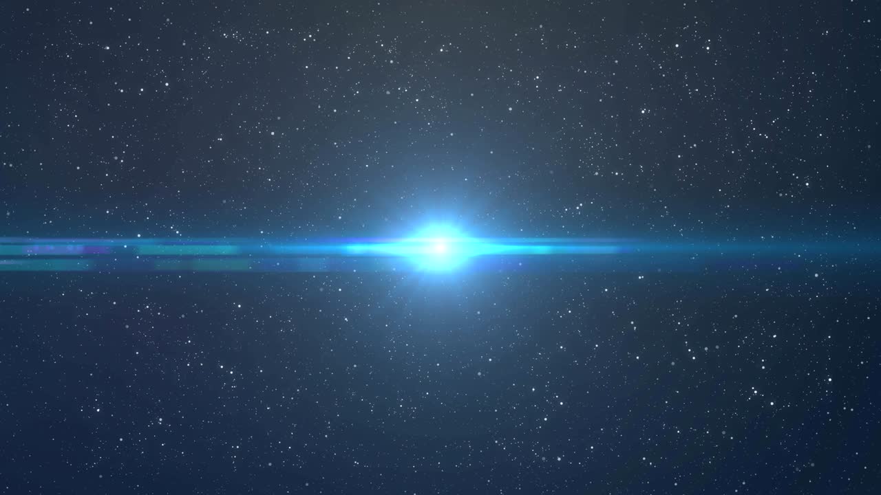 밤하늘에 빛나는 밝은 파란색 반점