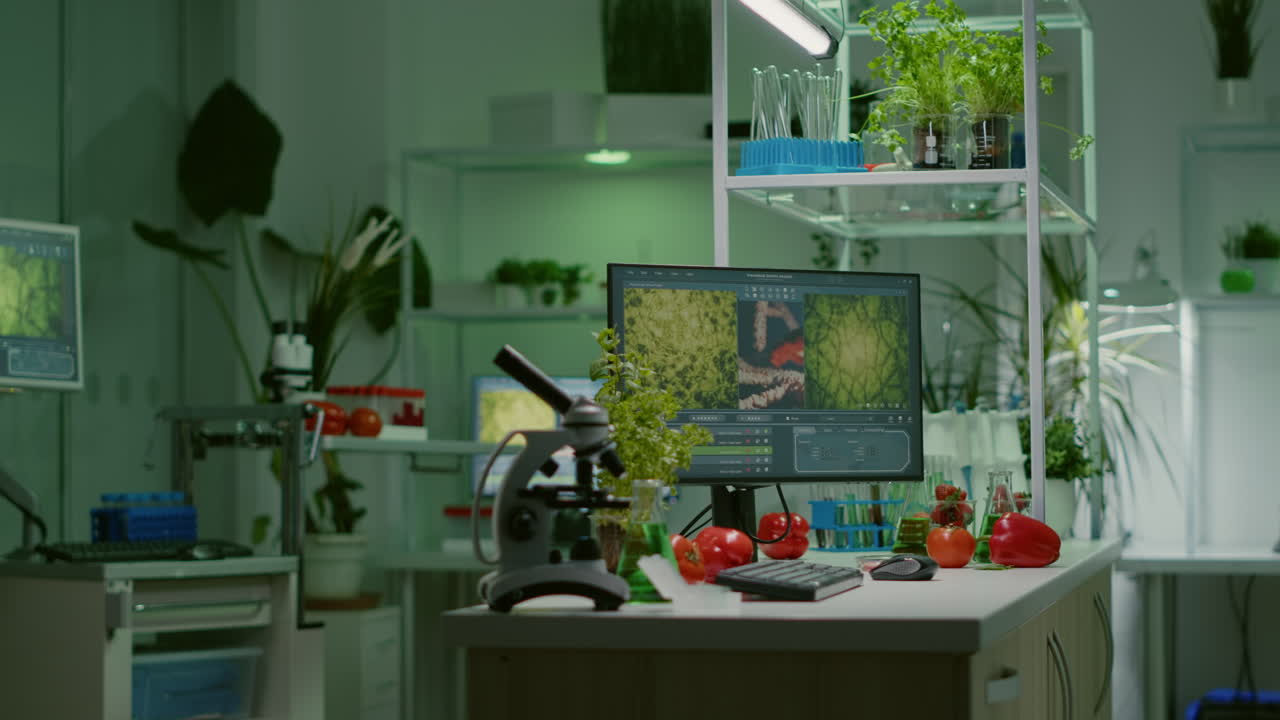 Empty laboratory with nobody in it prepared for genetic test