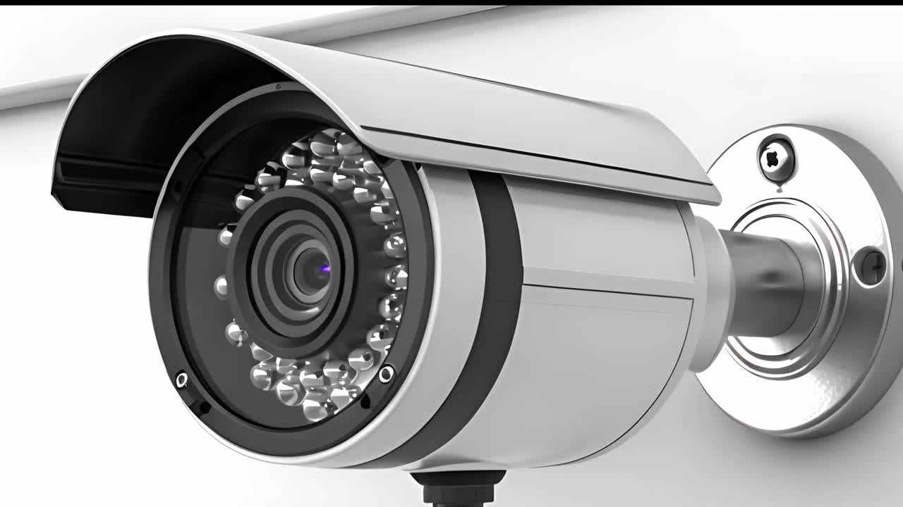 Close-up of a modern surveillance camera