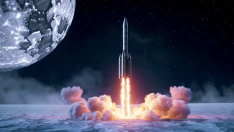 rocket launch from a celestial body