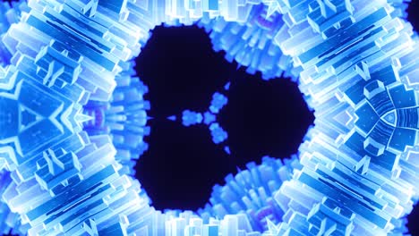 animación en bucle liso de 3d abstracto forma mate suave como flor o mandala, estructura simétrica de material de terciopelo púrpura azul intercalado con pañuelos, cambia de forma suavemente cíclica. gradiente
