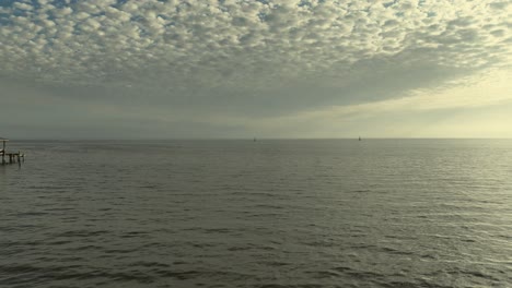 aerial view of mobile bay and cloudy day
