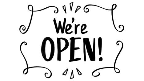 we are open stop motion doodle animation, on a white background