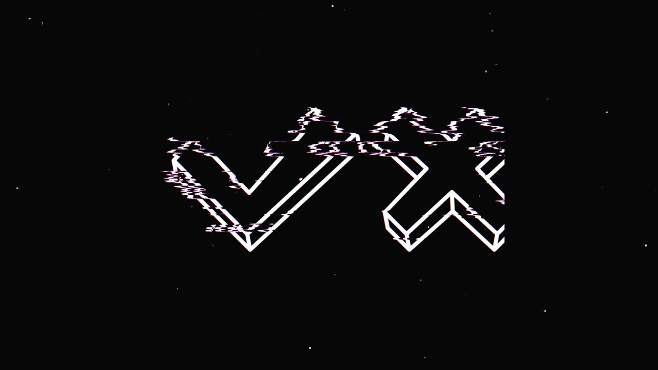 marca el icono del perno ruido vintage, glitch mala animación de la señal.