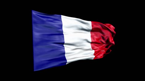 bandera realista de francia está agitando animación 3d. bandera nacional de francia. 4k bandera de francia animación de bucle sin costuras.