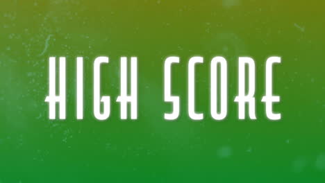 high score text animation over green and yellow gradient background