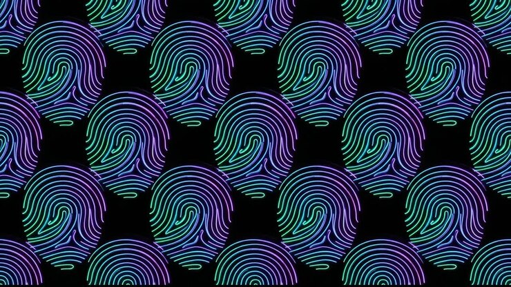 Loop Contínuo de Padrão de Impressão Digital Neon Brilhante