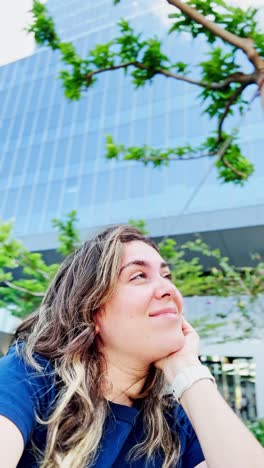 authentic natural portrait of young woman outdoors