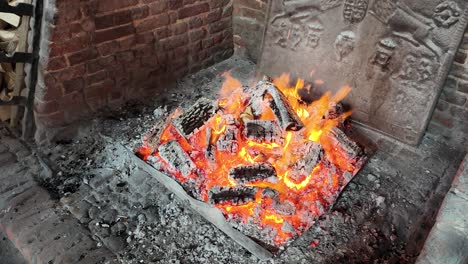 a fire within hampton court palace, london, united kingdom