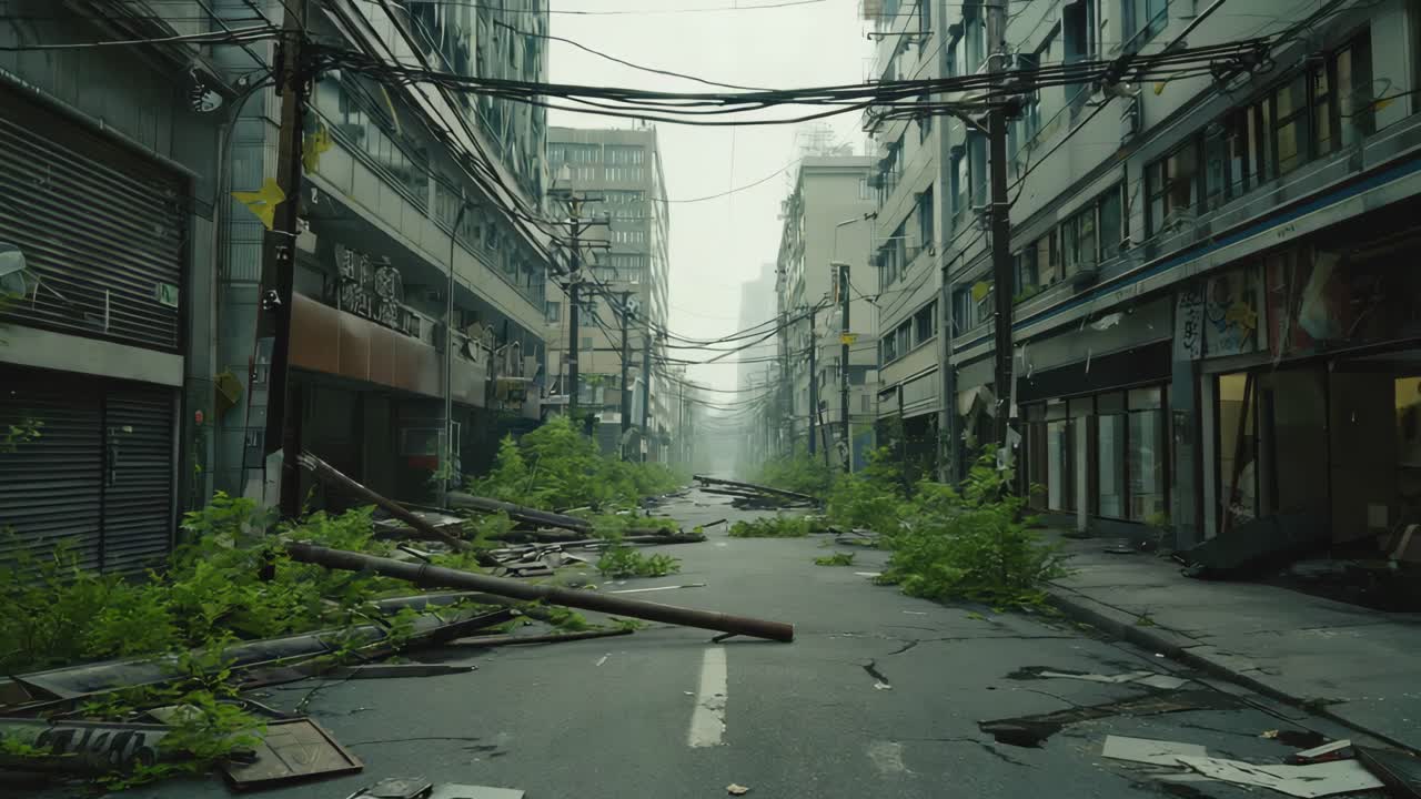 Post-Apocalyptic City Street Scene
