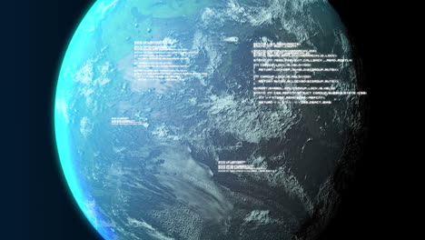 animation of globe and data processing on navy background