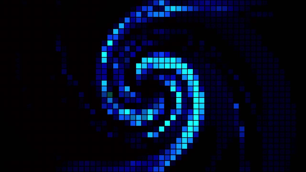 Blue Spiral Pixel Art