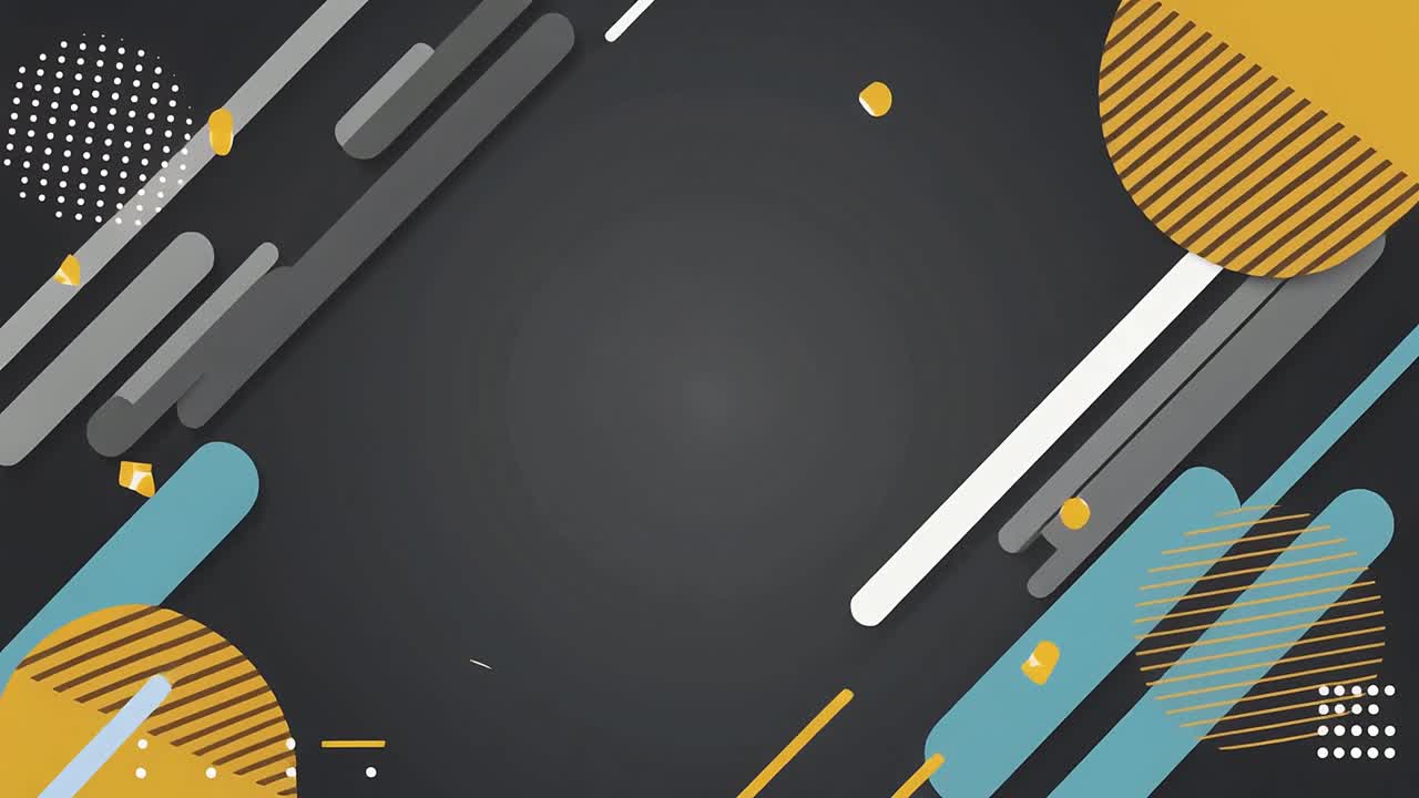Dynamic Motion Graphics with Colorful Geometric Shapes on Dark Background
