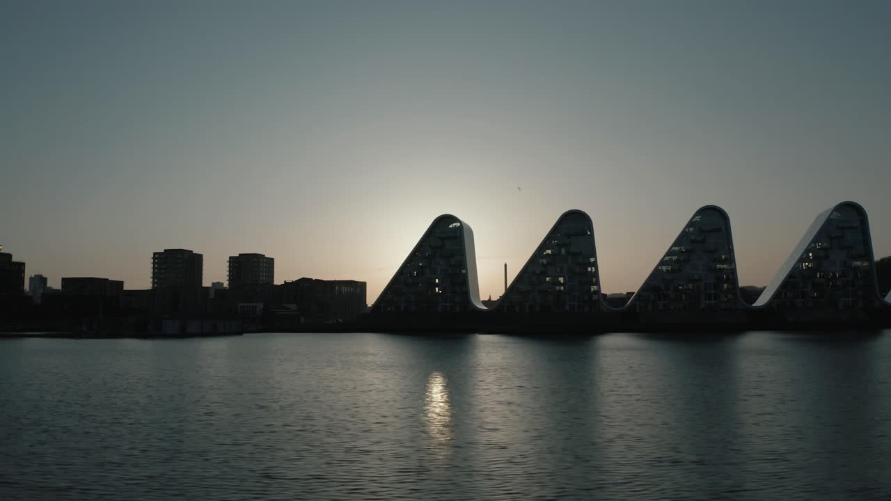 Bølgen i Vejle, Danmark. Sett fra drone
