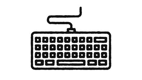 imagen de animación del icono del teclado de la computadora y canal alfa