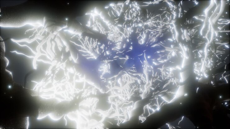 Journey through a neuron cell network inside the brain