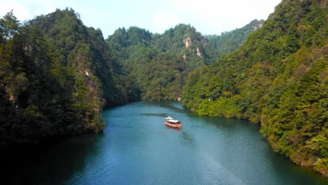 scenics with baofeng lake boat trip at wulingyuan, zhangjiajie national forest park, hunan province, china