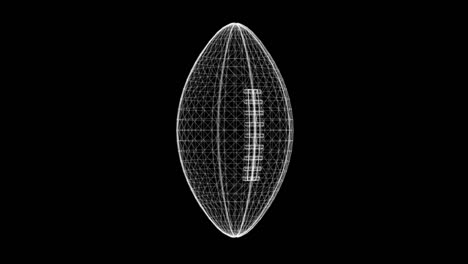 hologram screen of a rugby ball - loop