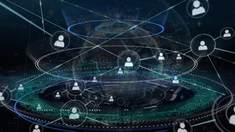 Animation of network of connections over globe