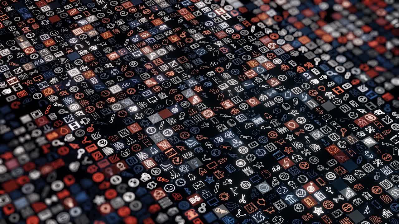 patrón de iconos de interfaz digital abstractos