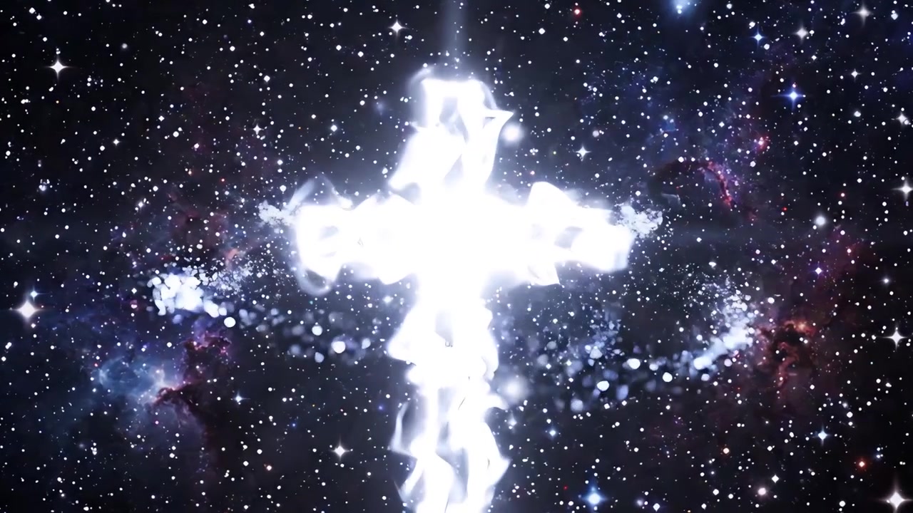 Sfondo per Adorazione 4K: Croce Cristiana e Luce Celeste