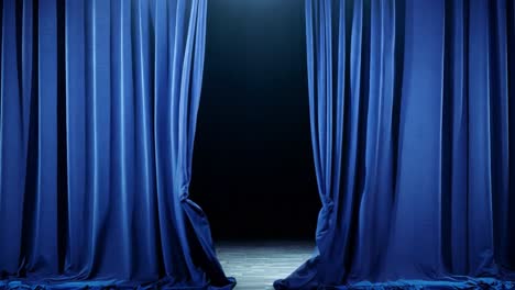 blue stage curtains