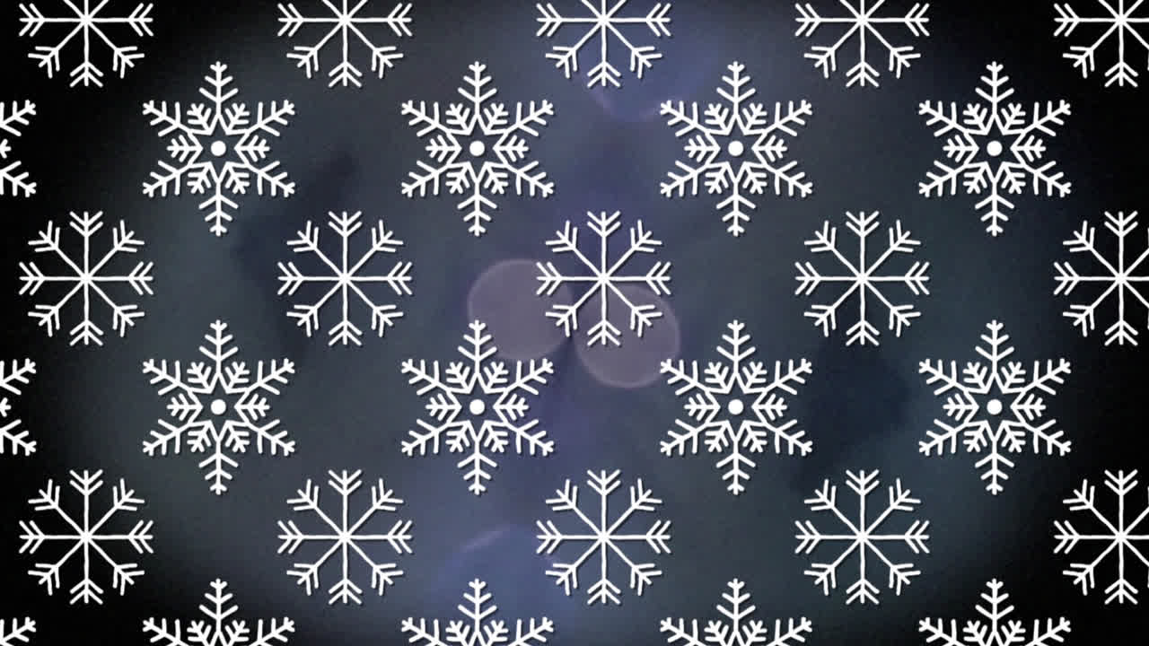 Animation of red pattern moving over rows of snowflakes