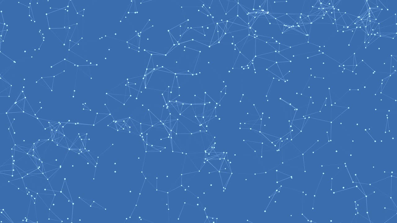 Seamless Abstract Geometric Plexus Network Animation on Blue Background Loop